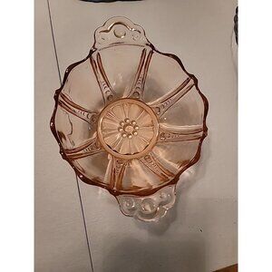 Vintage Depression Glass Pink Oyster bowl